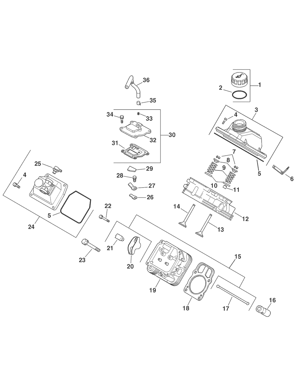 Kohler - Head Valve Breather Diagram and Parts List for 467 4X4-1B017G-Before-37ACD710 Cub Cadet Lawn Tractor Accessories